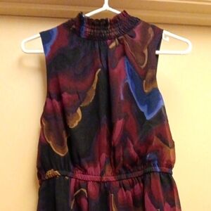Nine West Red and Blue With Black Base Sleeveless Dress, Size S, Mint Co…